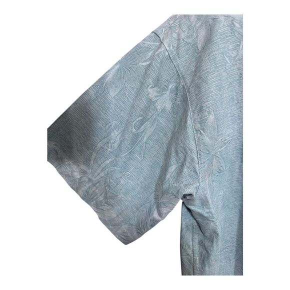 Island Shores Men's greenWashable Silk Palm Print Button Up Shirt Size XL - Picture 3 of 7